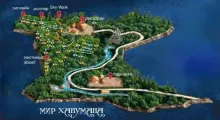 Map of a park in Phuket, showing attractions like Sky Walk and a restaurant.